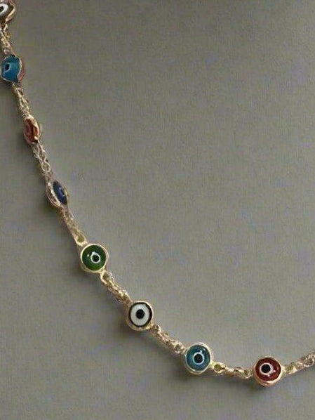 18k Gold Evil Eye Necklace-620 ACCESSORIES - NECKLACE-FORMAL SOCIETY