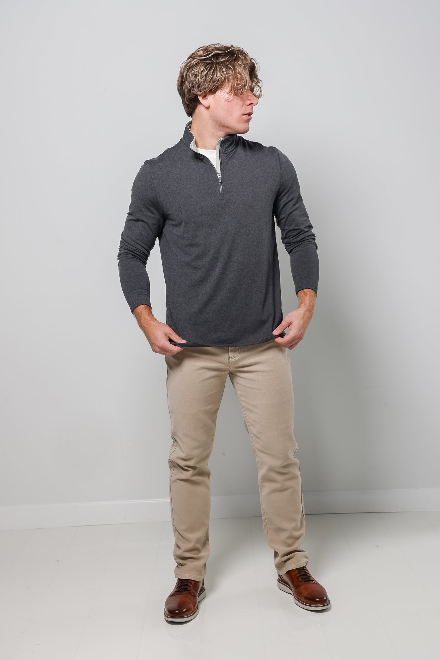 Clutch LS Ultra Soft 1/4 Zip - Black Heather