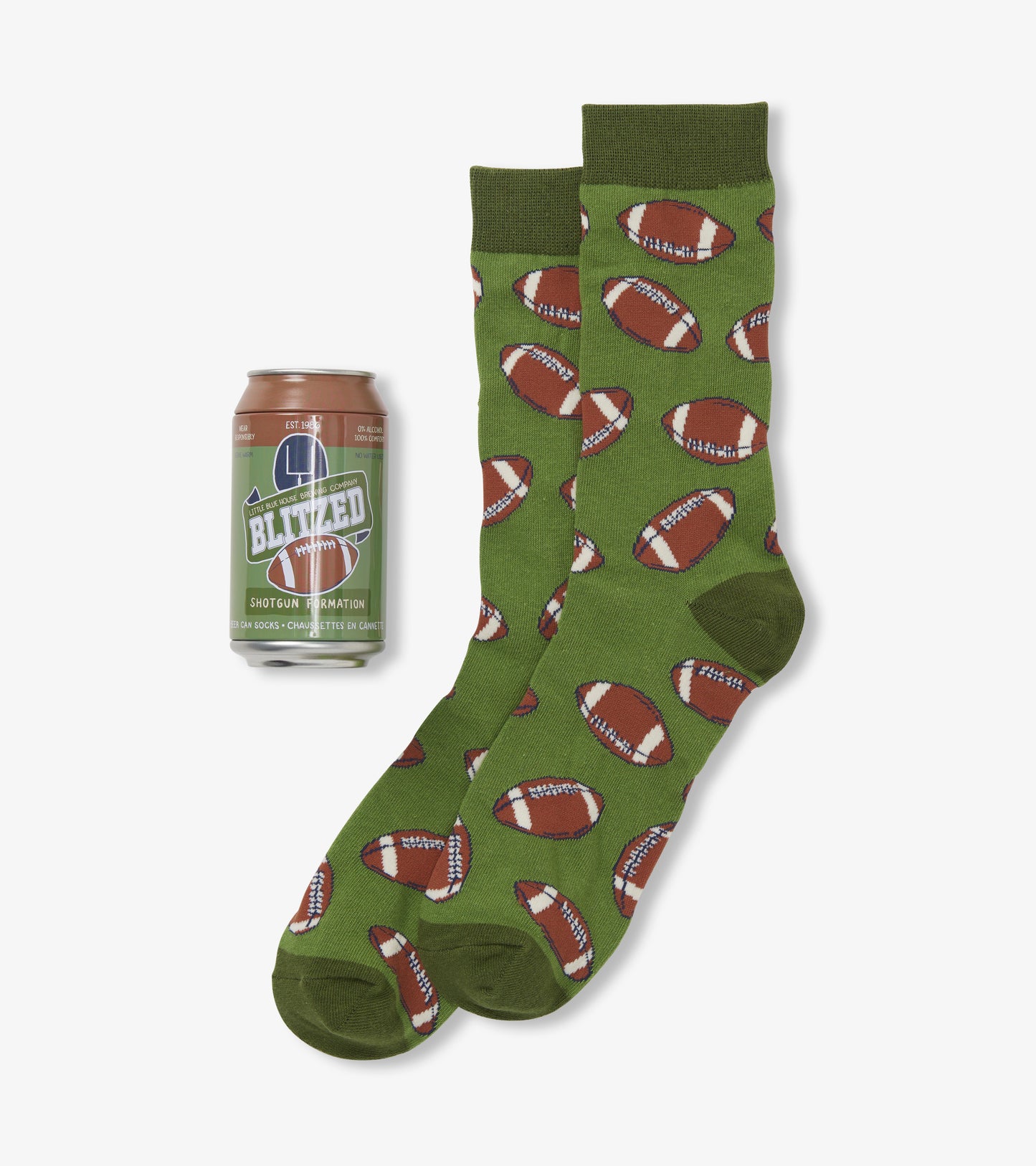 Blitzed - Men's Beer Can Socks-Little Blue House-DISTRICT 1