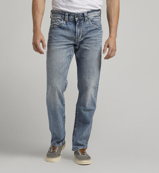 Eddie Relaxed Fit Tapered Leg Jeans-Silver Jean Co-DISTRICT 1