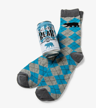 Ice Cold Bear - Men's Beer Can Socks-Little Blue House-DISTRICT 1