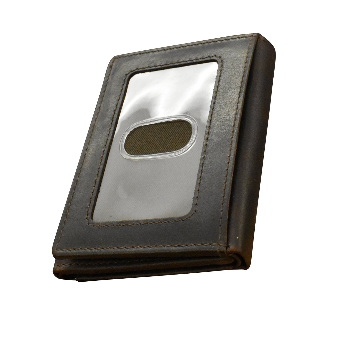 Men's Wallet Trifold with Back I.D. - Chocolate-ILI New York-DISTRICT 1