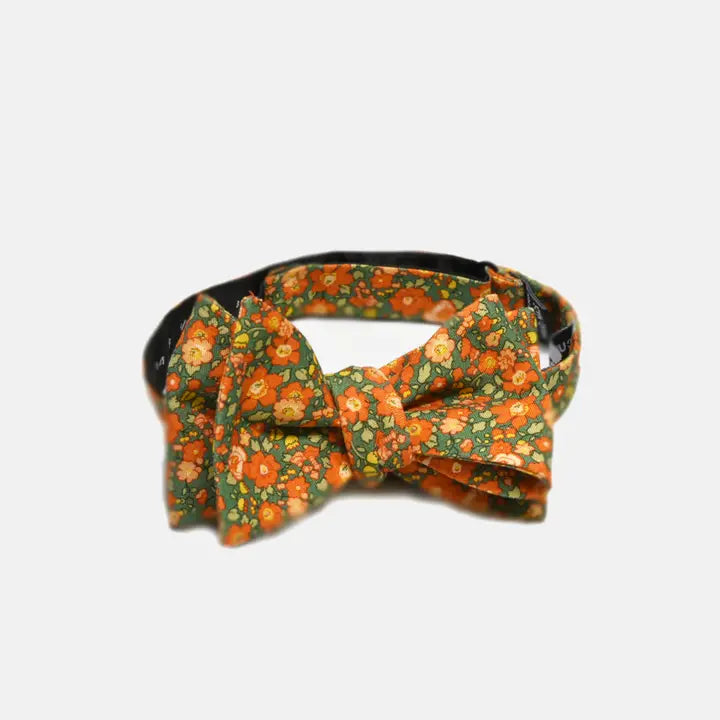 Orange Floral Bow Tie-Curated Basics-DISTRICT 1