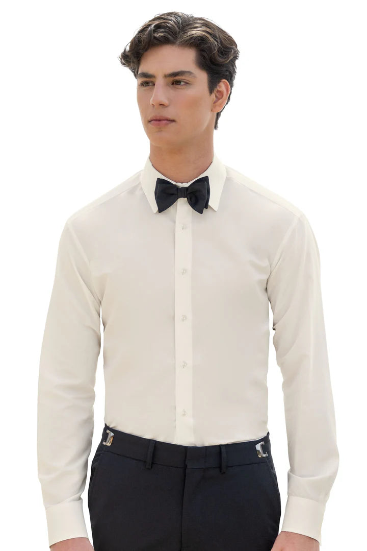 Slim Fit Ivory Premium Microfiber Shirt-JFW-DISTRICT 1