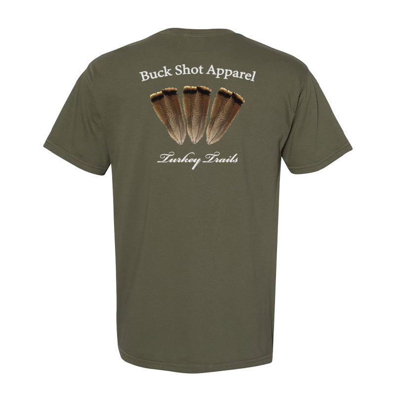 Turkey Tails Pocket T-Shirt-Buck Shot Apparel-DISTRICT 1