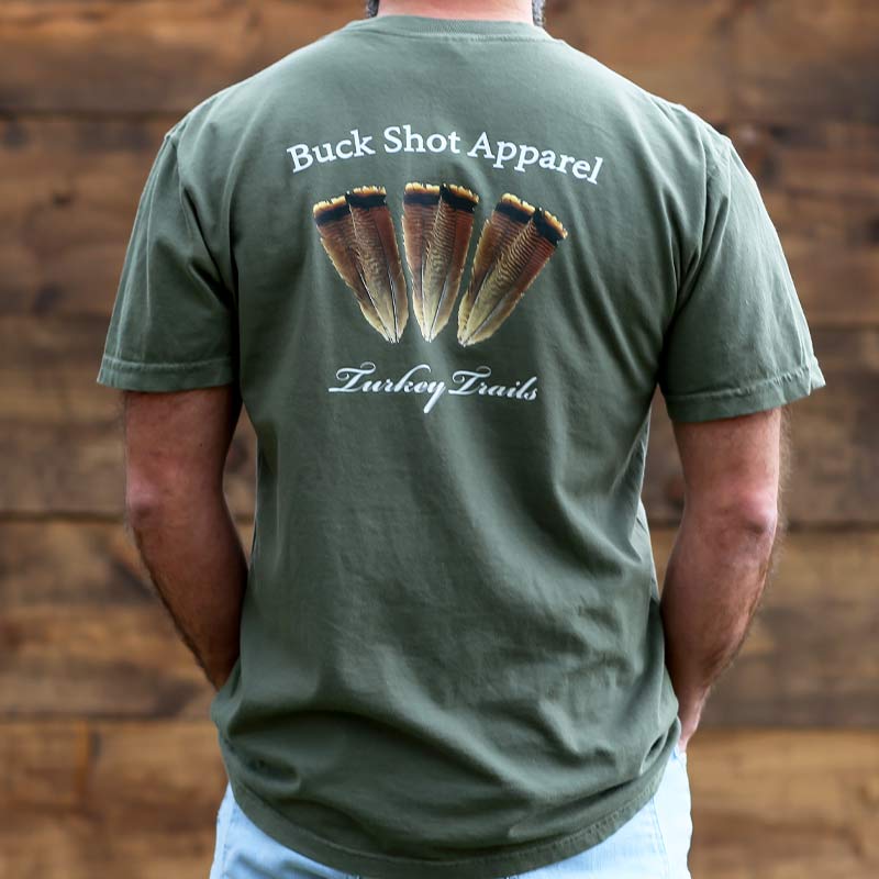 Turkey Tails Pocket T-Shirt-Buck Shot Apparel-DISTRICT 1