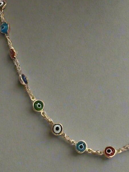 18k Gold Evil Eye Necklace-620 ACCESSORIES - NECKLACE-FORMAL SOCIETY
