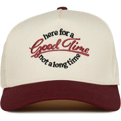 2-Tone Embroidered Cap - Good Time Not A Long Time