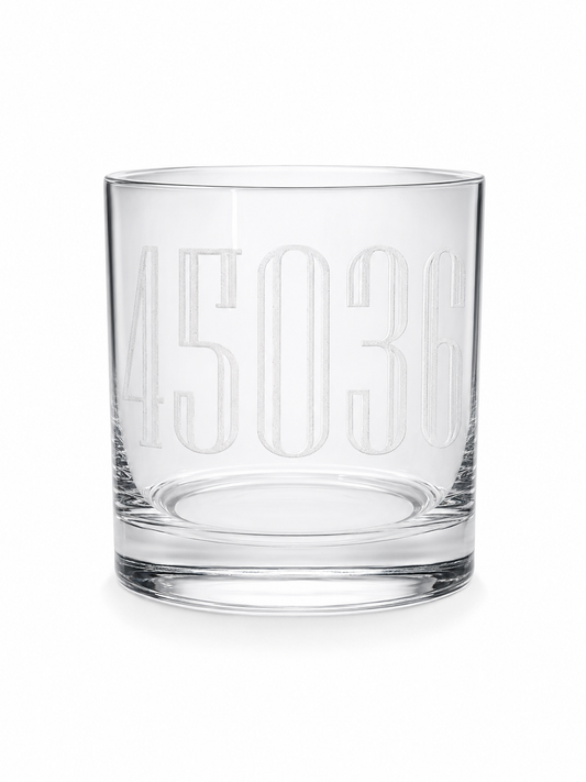 Zip Code Whiskey Glass