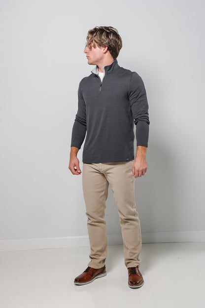 Clutch LS Ultra Soft 1/4 Zip - Black Heather