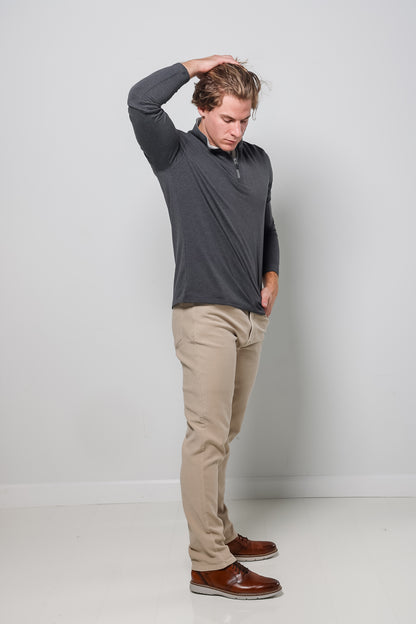 Clutch LS Ultra Soft 1/4 Zip - Black Heather