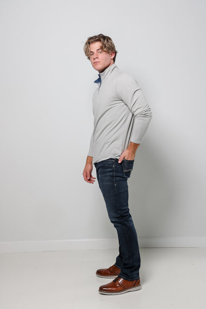 Clutch LS Ultra Soft 1/4 Zip - Light Grey