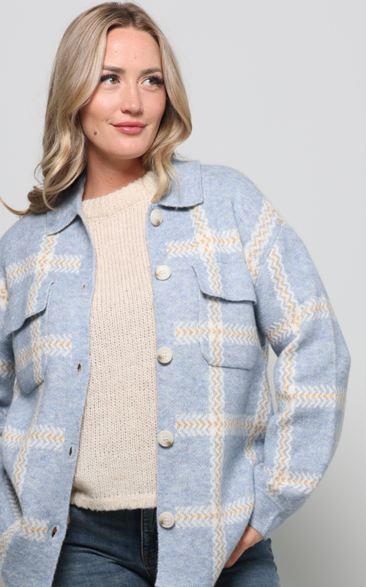 Tyler Plaid Sweater Jacket