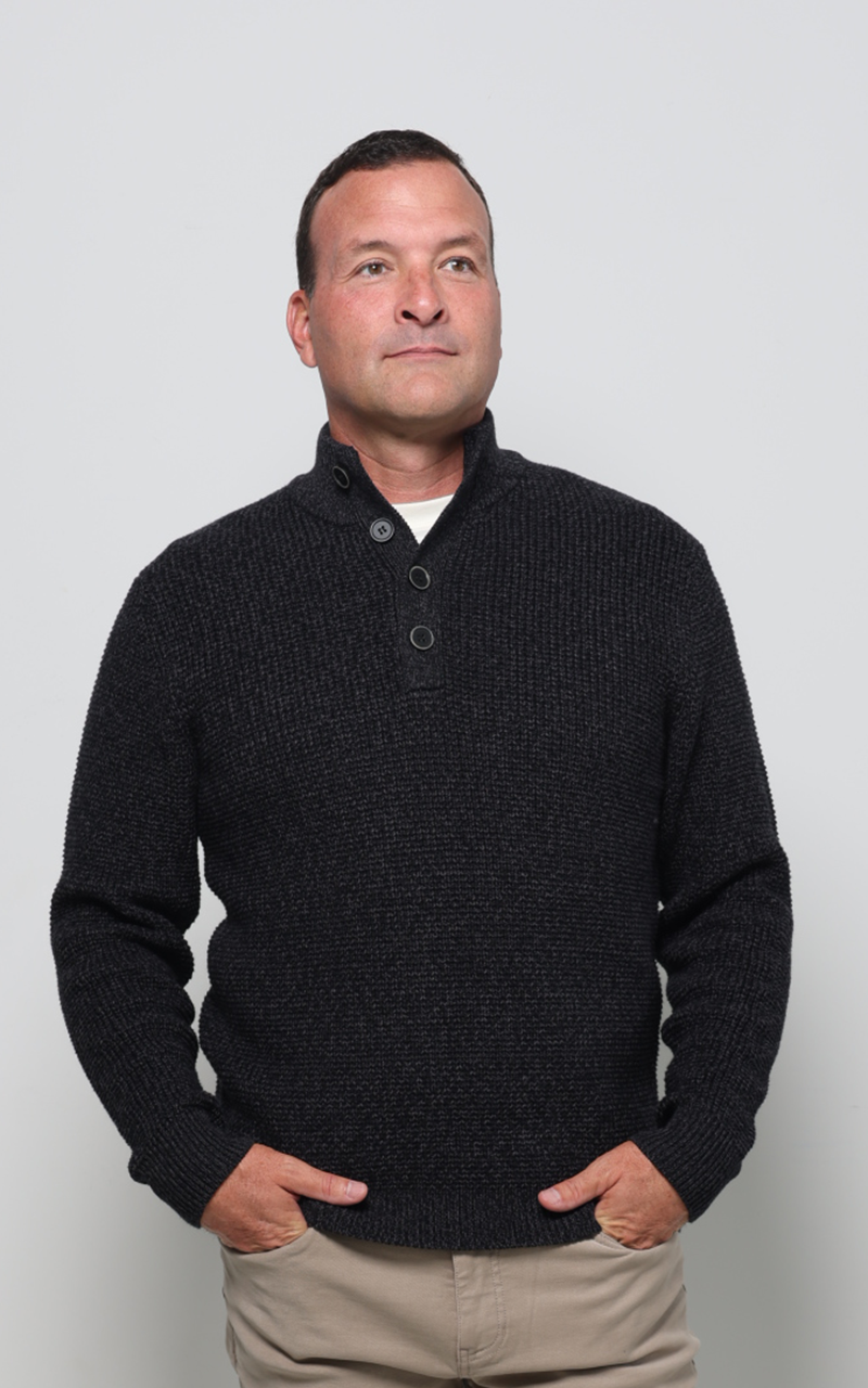 Denver Charcoal Mock Neck Sweater