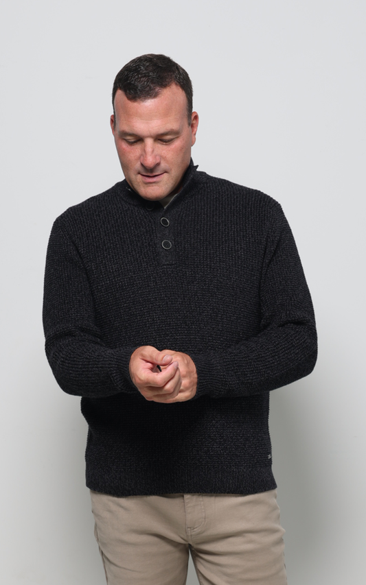 Denver Charcoal Mock Neck Sweater