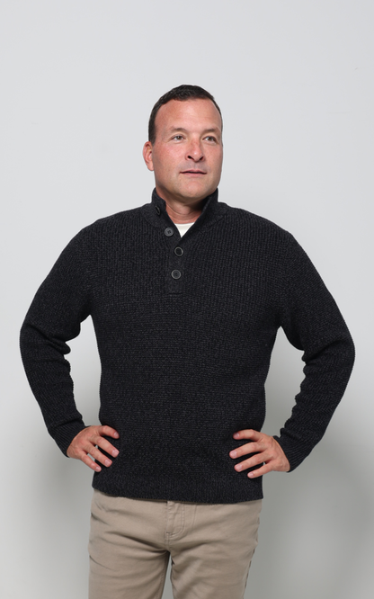 Denver Charcoal Mock Neck Sweater