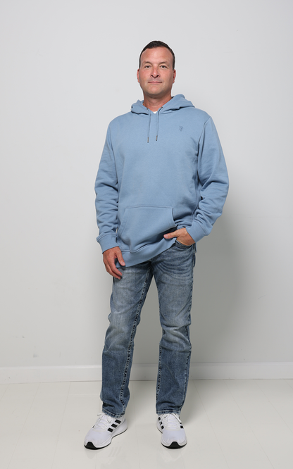 Cloudy Blue Organic Cotton Hooded Sweatshirt