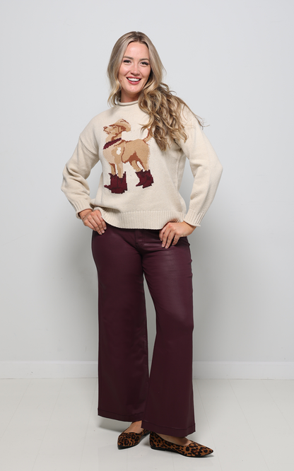 Western Dog Pullover Sweater