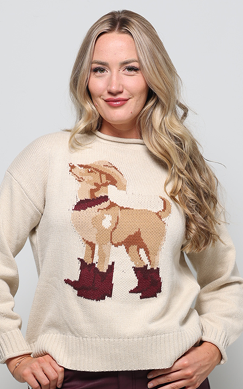 Western Dog Pullover Sweater