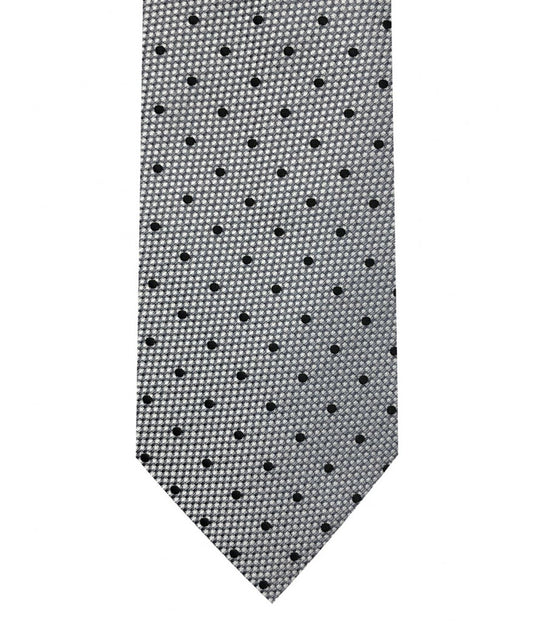 Grey/Black Dot Windsor Tie