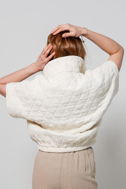 Charlston Quilted Short Sleeve Bomber Jacket-210 RTW OUTERWEAR-FORMAL SOCIETY