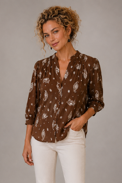 Printed Silk Viscose Shirt