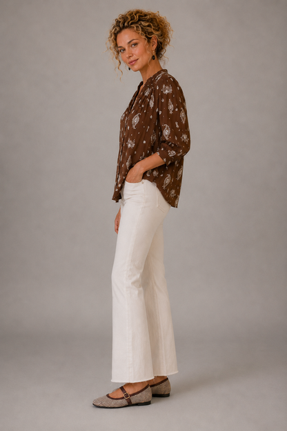 Printed Silk Viscose Shirt