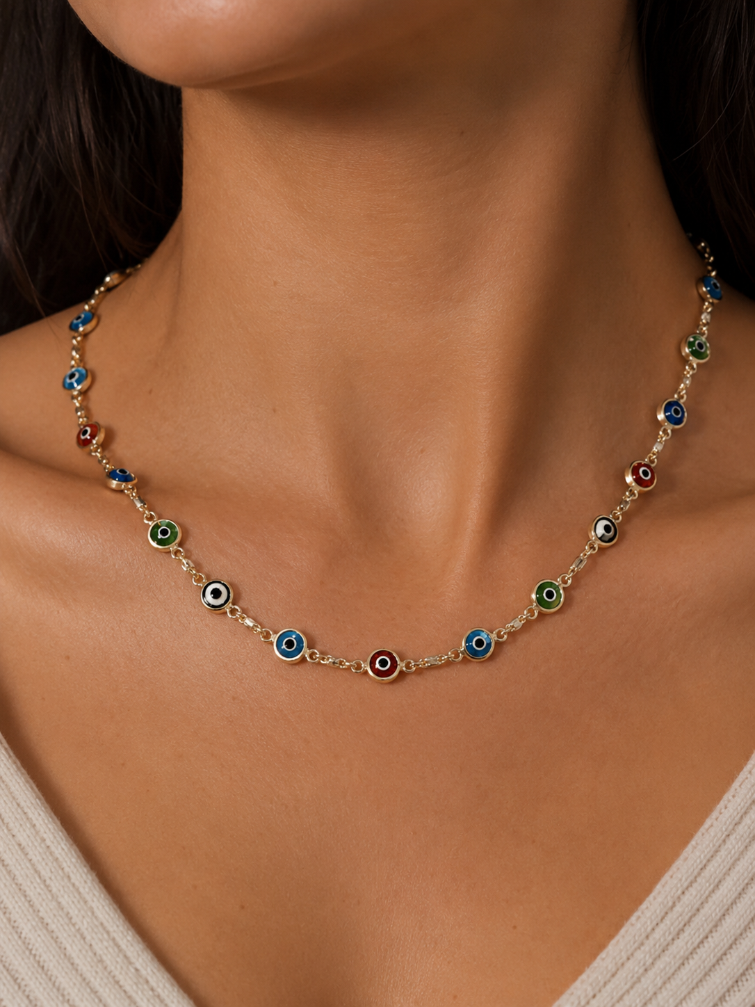 18k Gold Evil Eye Necklace