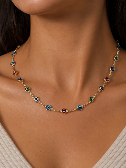 18k Gold Evil Eye Necklace