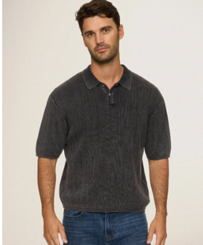 GAFFNEY VINTAGE WASHED SWEATER POLO