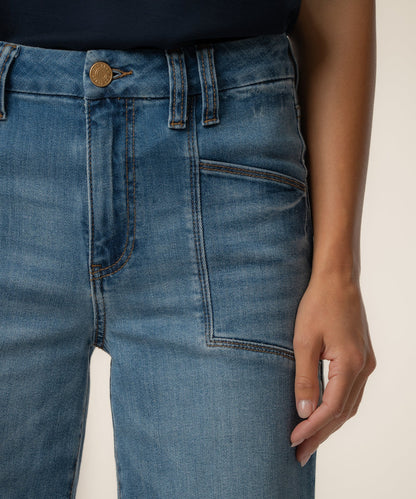 Meg High Rise Wide Front Pocket Jean