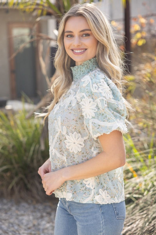 Mock Floral Lace Top