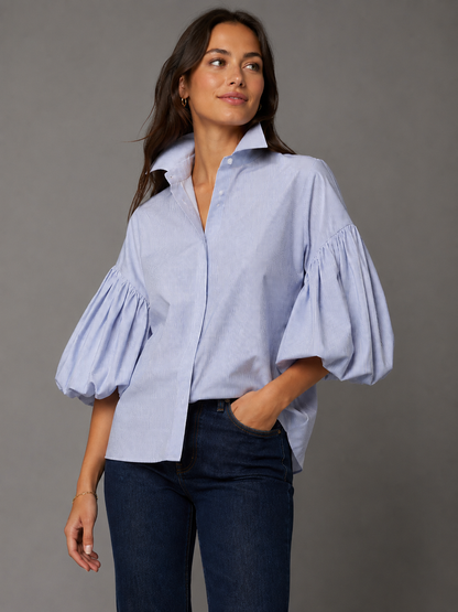 Blue Pinstripe Blouse