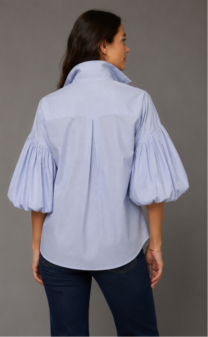 Blue Pinstripe Blouse