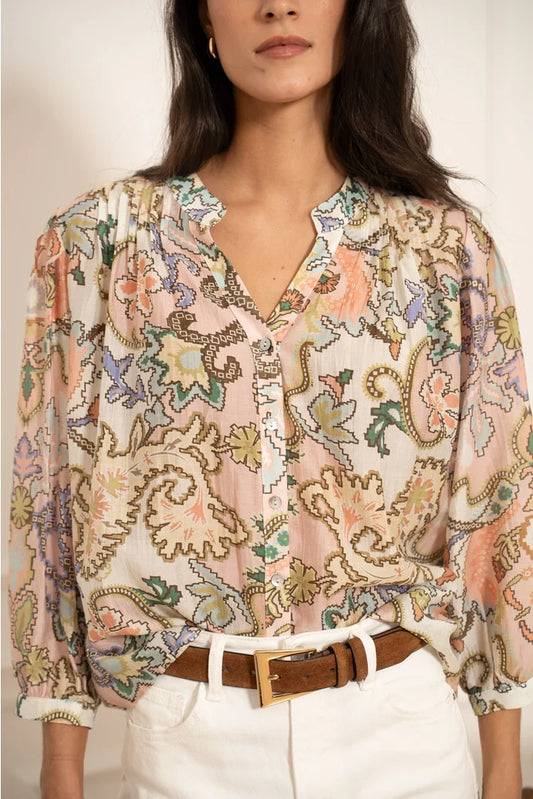 Saint Tropez Printed Silk Viscose Shirt