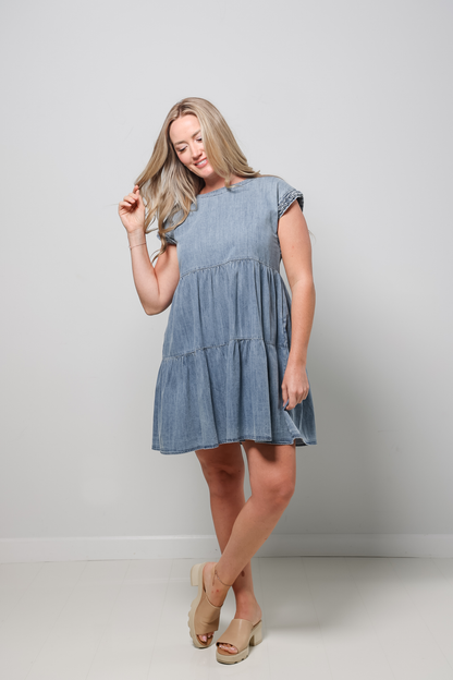 Braided Denim Mini Dress