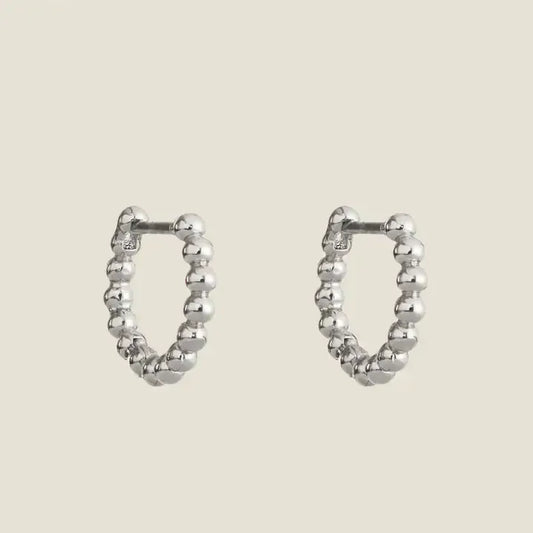 Silver Chloe Huggies-630 ACCESSORIES - EARRINGS-FORMAL SOCIETY