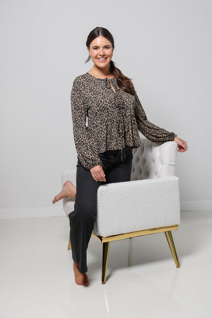 Long Sleeve Leopard Top