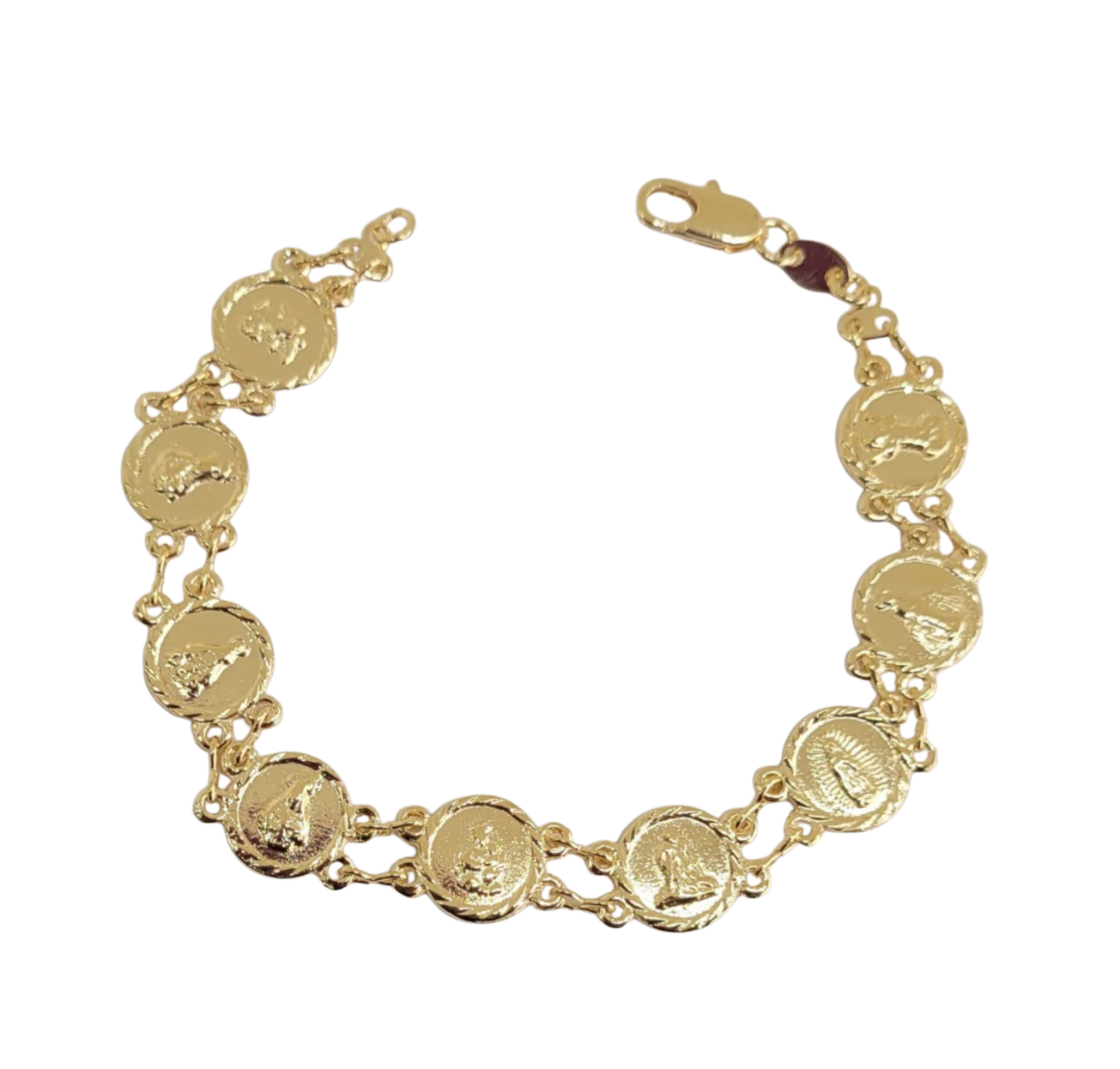 18kt GF Religious Medals Bracelet
