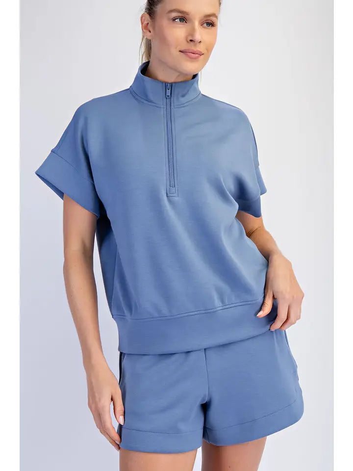 Quarter Zip Short Sleeve Pullover