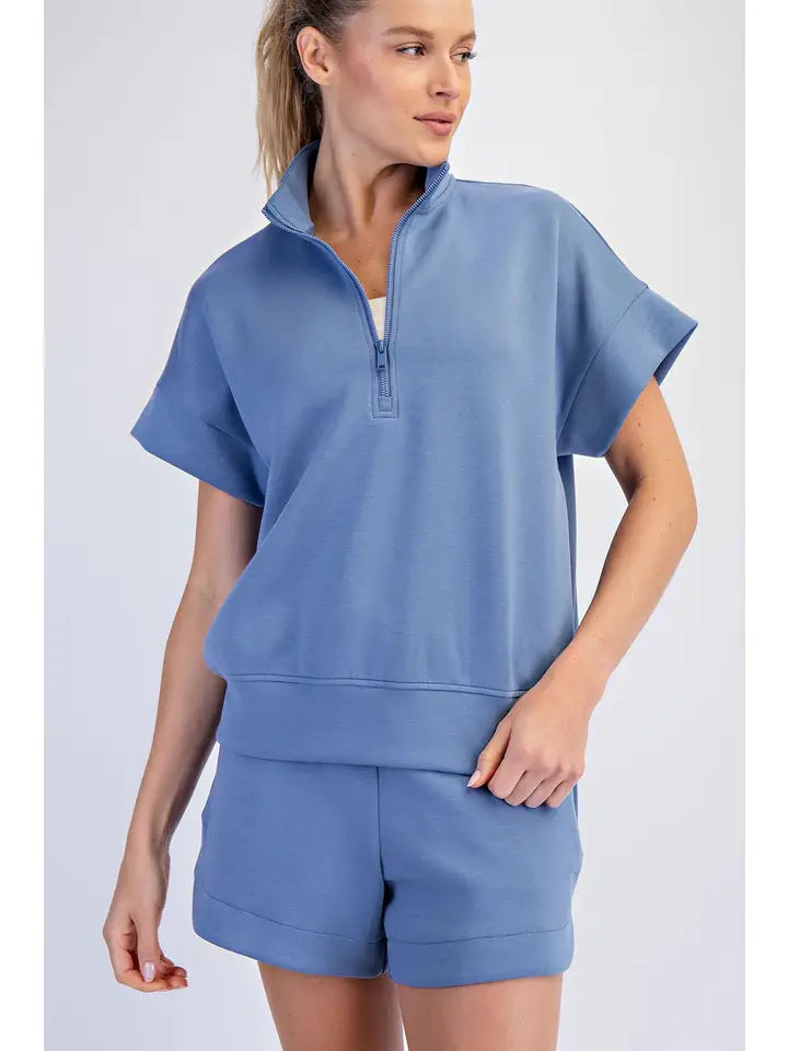 Quarter Zip Short Sleeve Pullover