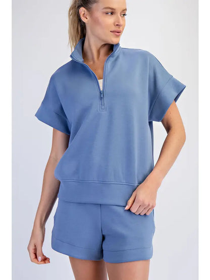 Quarter Zip Short Sleeve Pullover