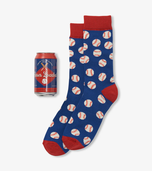 Bases Loaded- Men's Beer Can Socks-Little Blue House-DISTRICT 1