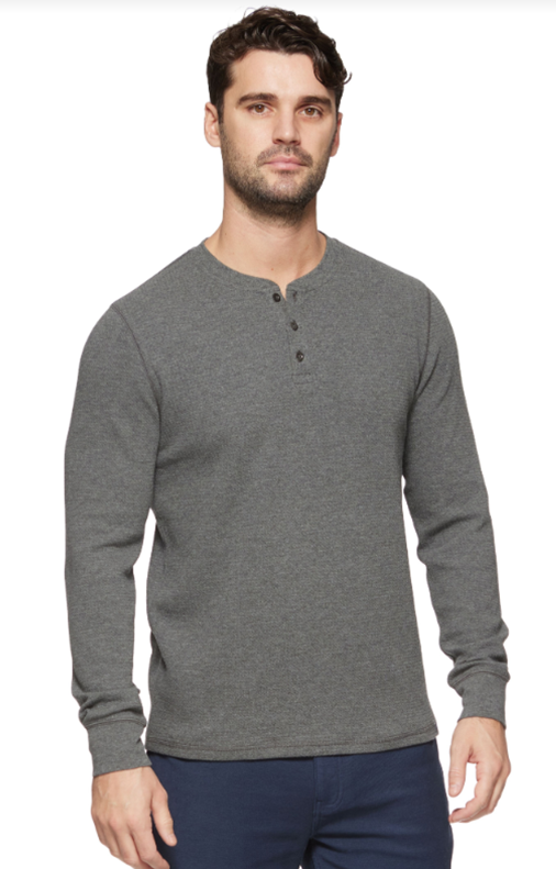 Chatsworth Waffle Henley - Charcoal Grey-Flag & Anthem-DISTRICT 1