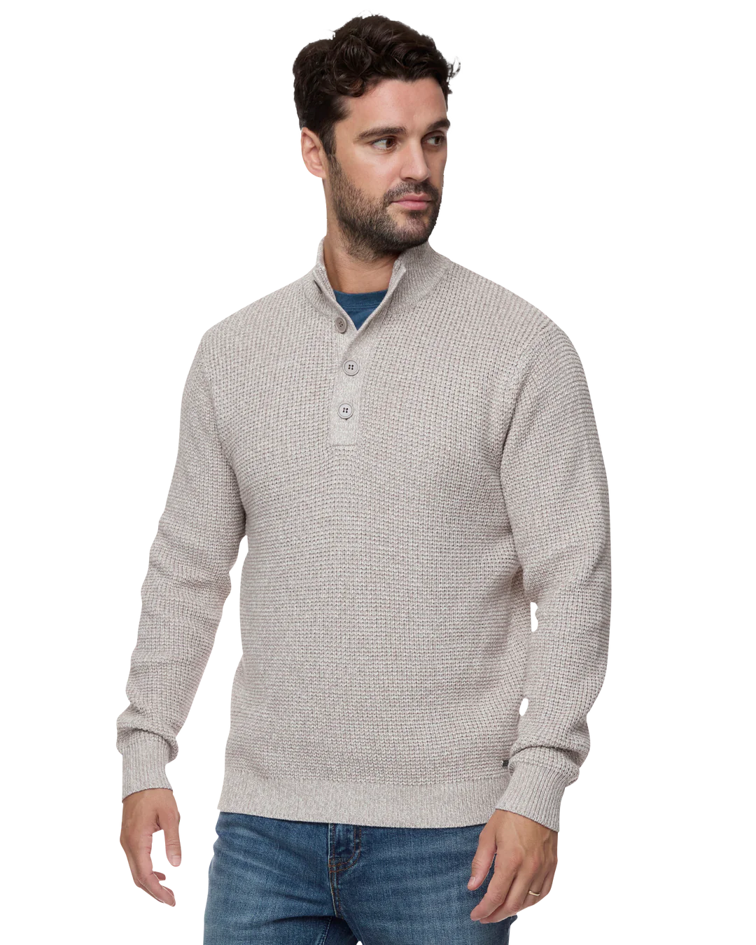 Denver Oatmeal Mock Neck Sweater-Flag & Anthem-DISTRICT 1