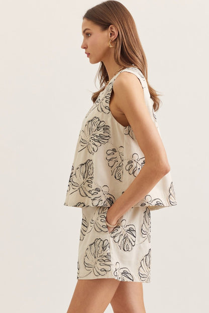 Floral Linen Top