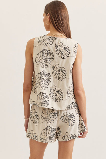 Floral Linen Top