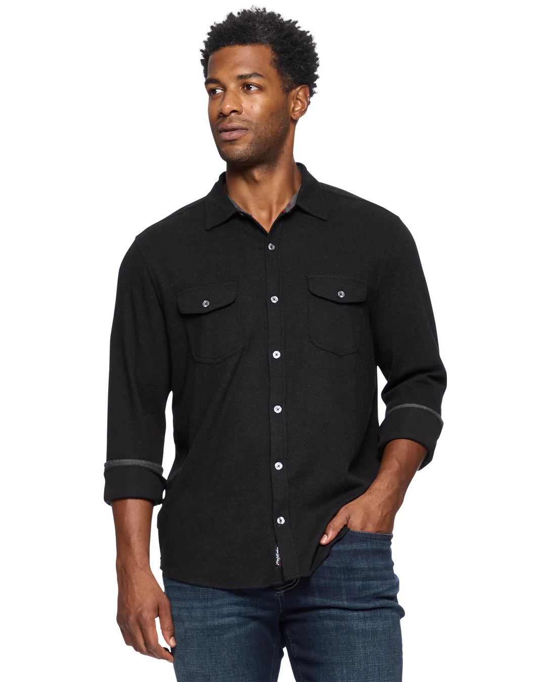 Hero Solid Twill Knit Flannel Shirt-Flag & Anthem-DISTRICT 1