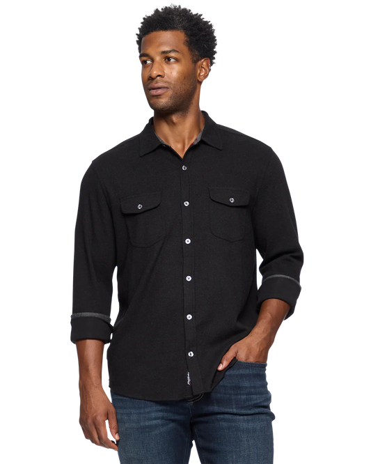 Hero Solid Twill Knit Flannel Shirt-Flag & Anthem-DISTRICT 1