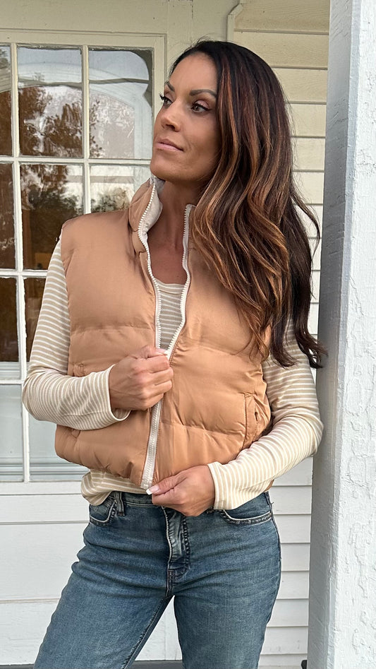 Issey Reversible Vest - Tofu/Macchiato-Thread and Supply-DISTRICT 1